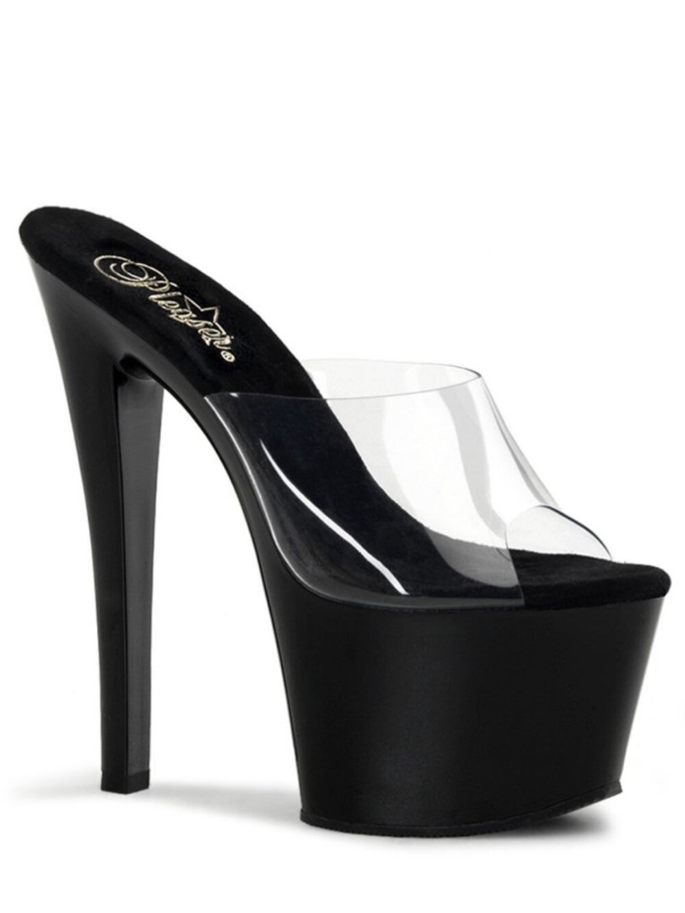 Pleaser Black KISS201 Clear Platforms